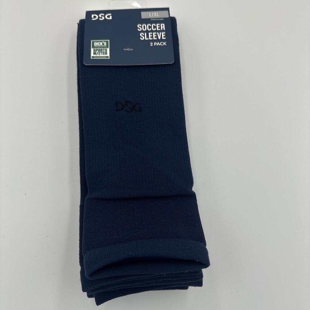 DSG Soccer Sleeve Unisex Large/XL Navy 2-Pack High‎ Performance Sports Fitted